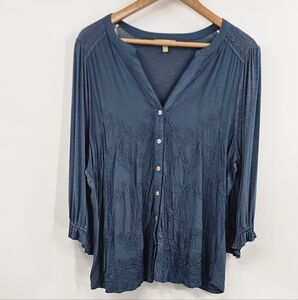 Democracy Blue Blouse Size 1X